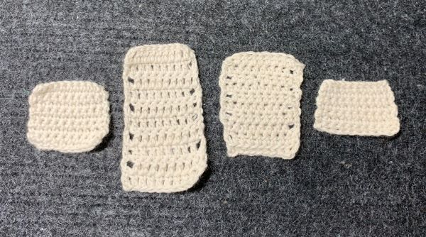 かぎ針編みの練習で編んだもの(細編み、長編み、中長編み、引き抜き編み)