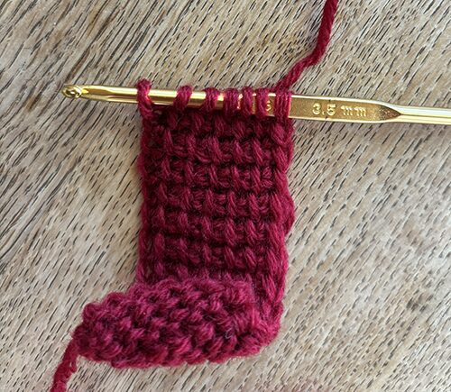 アフガン編みの表編み