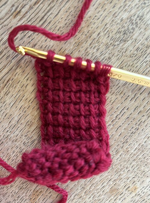 アフガン編み戻り目