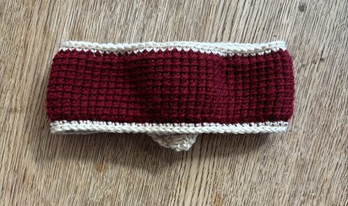 アフガン編みの犬用スヌード（裏側）